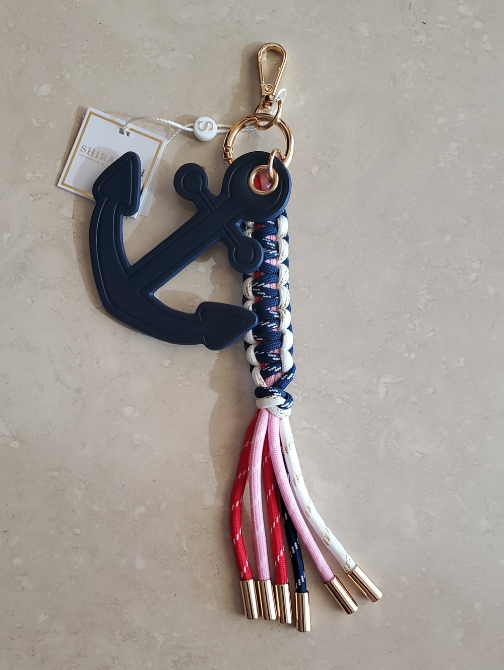 Anchor Tassel Designer Bag Charm/ Keychain - Navy, Pink, Red, White